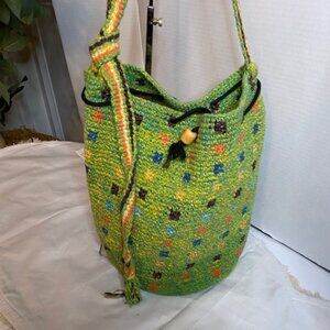 Cute Bohemian Handmade crossbody/shoulder bucket BAG,  multi color